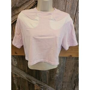 Nike Sportswear Swoosh Women's Cropped T-Shirt pink white y2k oversized XS ^